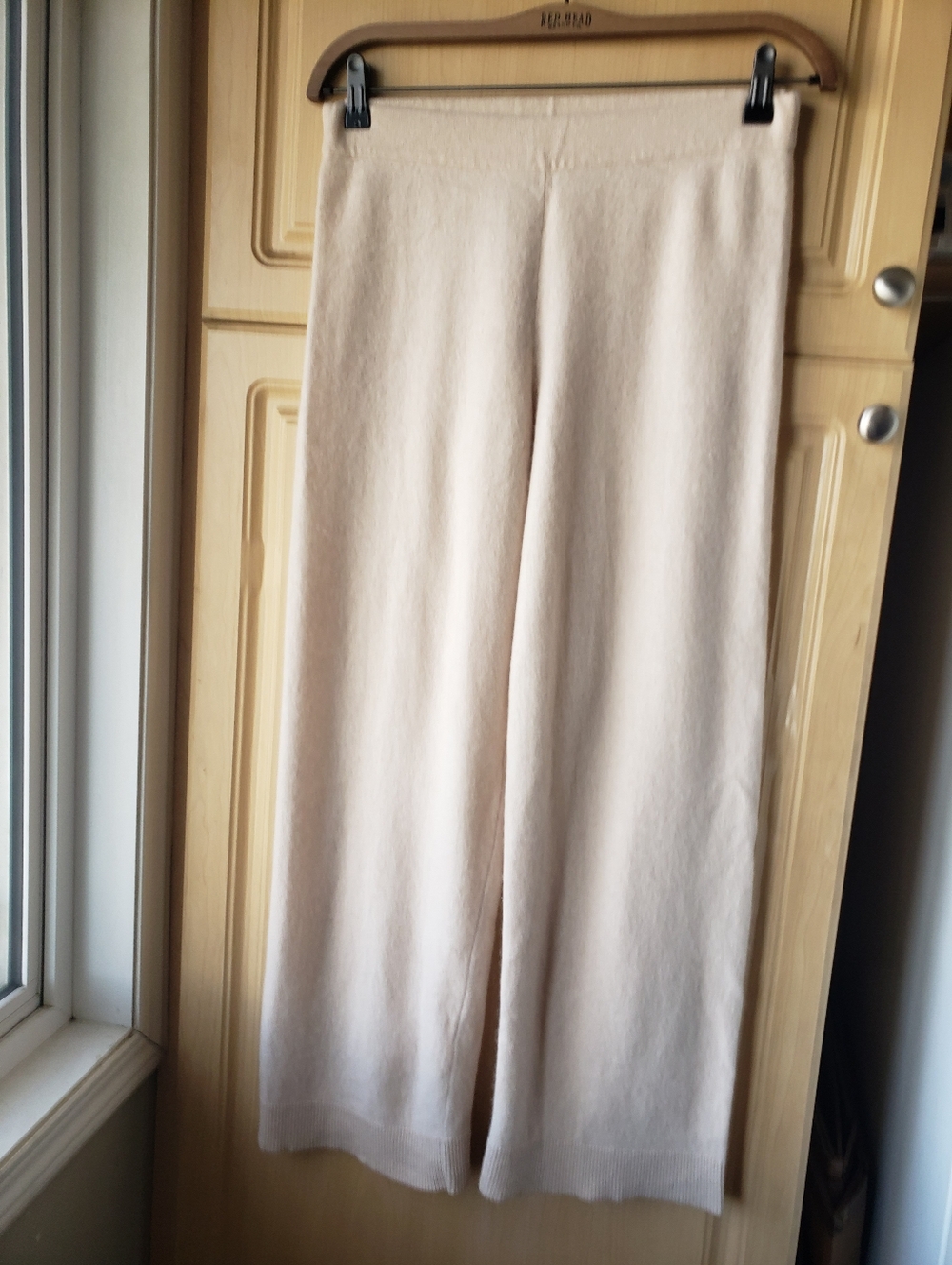 Saks Fifth Avenue 100% Cashmere Wide-Leg Knit Pants in Cream - Picture 4 of 16